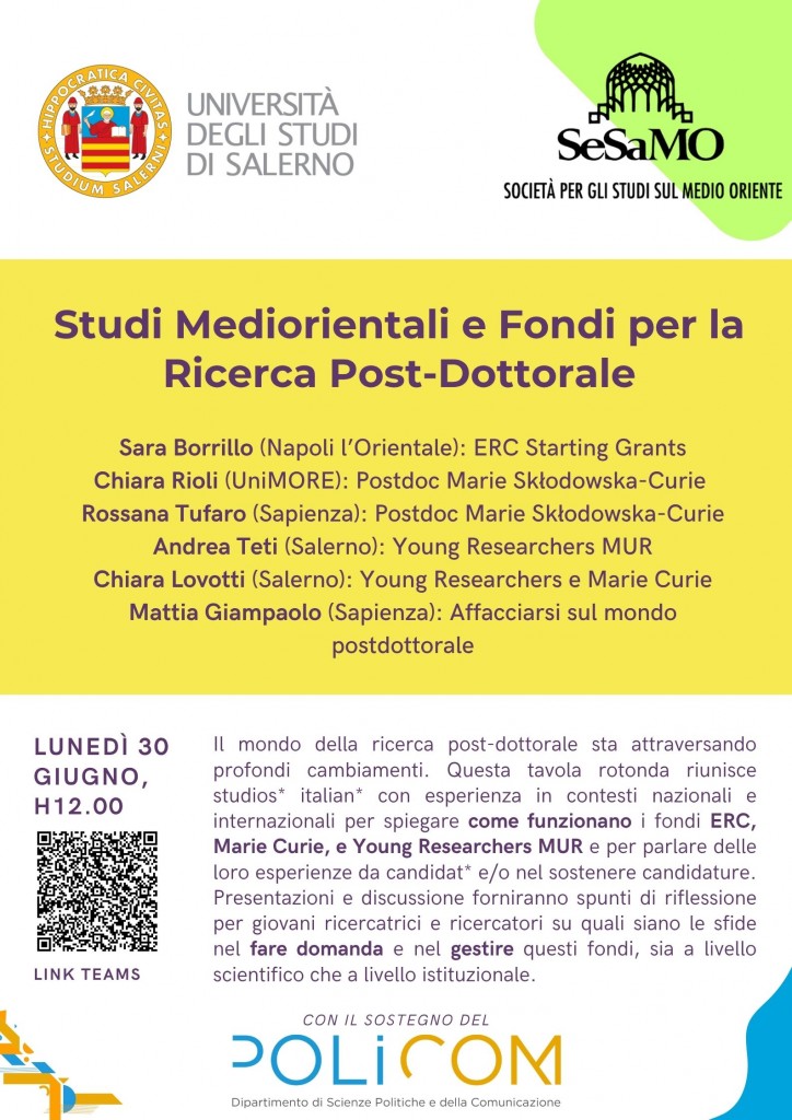 Fondi Post-Doc MENA-SWANA
